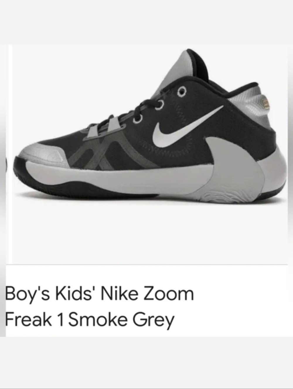 Nike Zoom Freak 1 GS in Smoke Grey 4 Youth